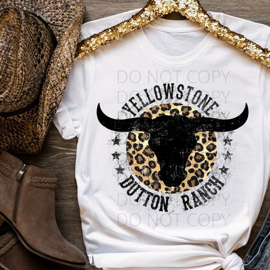 Yellowstone Dutton Ranch Leopard Print Graphic Tee